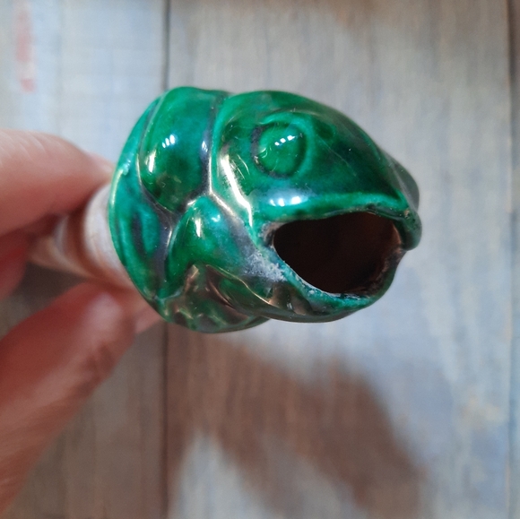 Vintage Frog Clay Pottery Watering Plant Feeder Spike - Picture 11 of 16